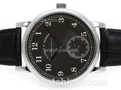 A.Lange & Sohne Classic Manual Winding with Black Dial-Leather Strap
