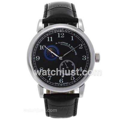 A.Lange & Sohne Lange Moonphase Automatic with Black Dial-Leather Strap