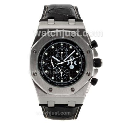 Audemars Piguet 2008 Singapore InAugural F1 GP Limited Edition Automatic with Black Dial-Black Leather Strap