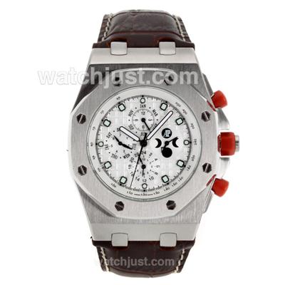 Audemars Piguet 2008 Singapore InAugural F1 GP Limited Edition Automatic with White Dial-Leather Strap