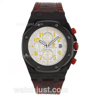 Audemars Piguet 2008 Singapore InAugural F1 GP Limited Edition Working Chrono PVD Case with Yellow Markers-Leather Strap