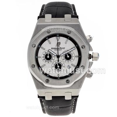 Audemars Piguet 2008 Singapore InAugural F1 GP Limited Edition Working Chrono with White Dial-Leather Strap