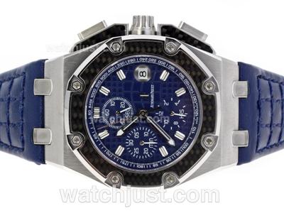 Audemars Piguet Juan Pablo Montoya Limited Ed Chrono Swiss Valjoux 7750 Movement with Blue Dial and Strap-Sec @12