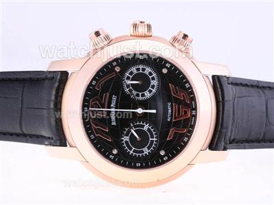 Audemars Piguet Jules Audemars Globe Chronograph Swiss Valjoux 7750 Movement With Rose Gold Case