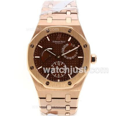 Audemars Piguet Jules Audemars Working Power Reserve Automatic Full Rose Gold with Brown Dial-18 Plated Gold Movement