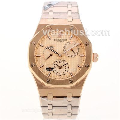 Audemars Piguet Jules Audemars Working Power Reserve Automatic Full Rose Gold with Golden Dial-18 Plated Gold Movement