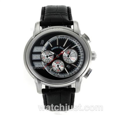 Audemars Piguet Millenary Automatic with Black Dial-Leather Strap