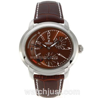 Audemars Piguet Millenary Maserati Working Power Reserve Two Time Zone Automatic with Brown Dial-Leather Strap