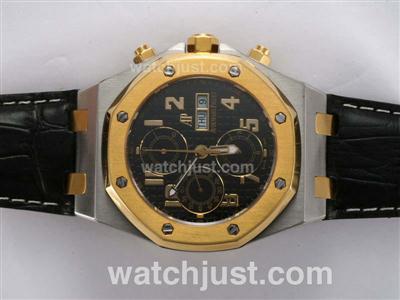 Audemars Piguet Royal Oak 30th Anniversary Swiss Valjoux 7750 Movement Two Tone with Black Dial