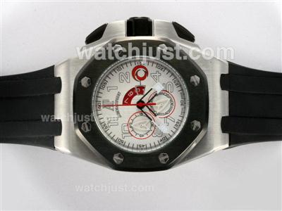 Audemars Piguet Royal Oak Alinghiteam Working Chronograph PVD Bezel with White Dial-Rubber Strap