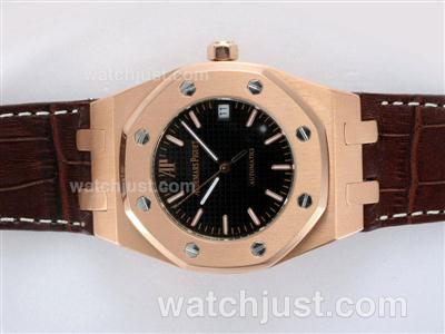 Audemars Piguet Royal Oak Automatic Rose Gold Case with Black Dial