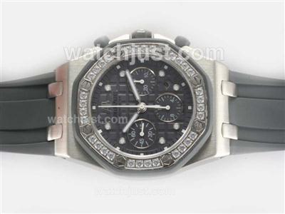 Audemars Piguet Royal Oak Chronograph Swiss Valjoux 7750 Movement Diamond Bezel with Gray Dial