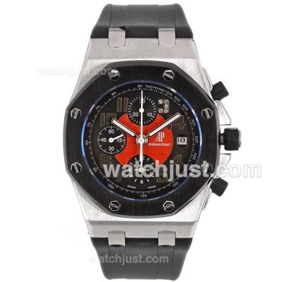 Audemars Piguet Royal Oak Offshore Chrono Swiss Valjoux 7750 Movement PVD Bezel with Black Checkered Dial-Black Rubber St