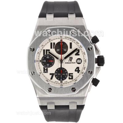 Audemars Piguet Royal Oak Offshore Chrono Swiss Valjoux 7750 Movement with White Checkered Dial-Black Rubber Strap