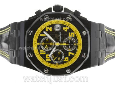 Audemars Piguet Royal Oak Offshore Chronograph Swiss Valjoux 7750 Movement PVD Case with Yellow Markers-Sec@12