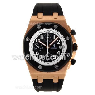 Audemars Piguet Royal Oak Offshore Chronograph Swiss Valjoux 7750 Movement Rose Gold Case PVD Bezel with Black Checkered