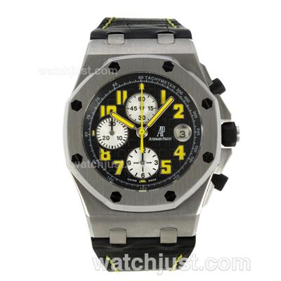 Audemars Piguet Royal Oak Offshore Chronograph Swiss Valjoux 7750 Movement with Black Dial-Leather Strap