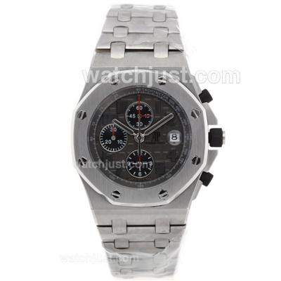 Audemars Piguet Royal Oak Offshore Chronograph Swiss Valjoux 7750 Movement with Gray Dial S/S-Sec @ 12