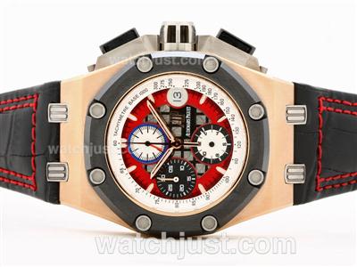 Audemars Piguet Royal Oak Offshore Rubens Barrichello Chronograph Swiss Valjoux 7750 Movement RG Case with Red Dial-Secs