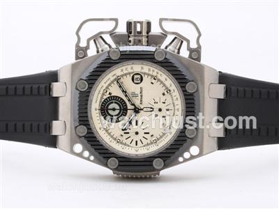 Audemars Piguet Royal Oak Offshore Survivor Asia Valjoux 7750 Full Titanium Case with White Dial