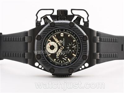 Audemars Piguet Royal Oak Offshore Survivor Asia Valjoux 7750 PVD Case with Black Dial