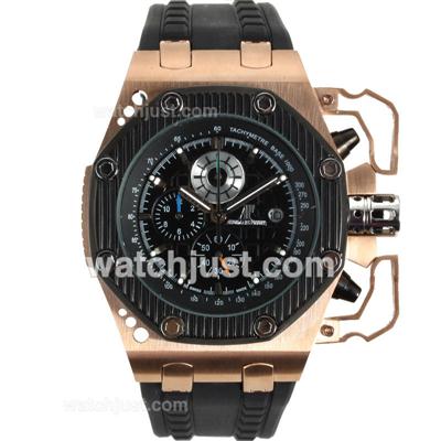 Audemars Piguet Royal Oak Offshore Survivor Working Chronograph Rose Gold Case with Black Dial-Same Structure As 7750-Hi