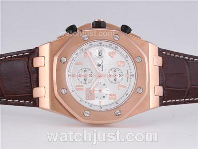 Audemars Piguet Royal Oak Offshore Working Chronograph Rose Gold Case with White Dial