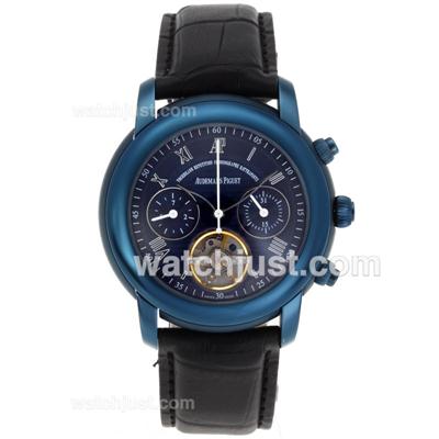 Audemars Piguet Royal Oak Tourbillon Automatic Blue Case with Blue Dial-Leather Strap