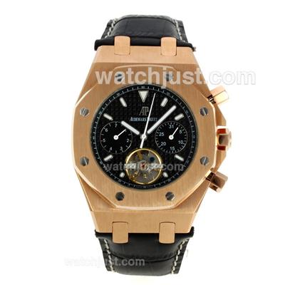 Audemars Piguet Royal Oak Tourbillon Automatic Rose Gold Case with Black Dial