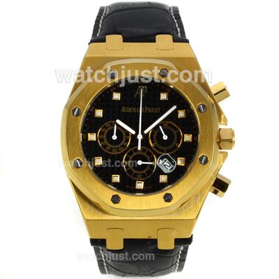 Audemars Piguet Royal Oak Working Chronograph Gold Casing with Black Dial