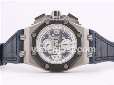 Audemars Piguet Ruben Barrichello Chrono Swiss Valjoux 7750 Movement Titanium Case with Blue Dial-Ceramic Bezel