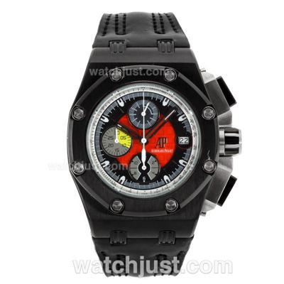 Audemars Piguet Ruben Barrichello Working Chrono PVD Case with Red Dial-Leather Strap