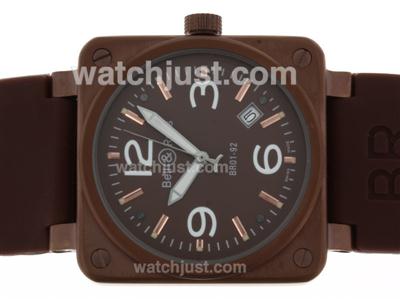 Bell & Ross BR 01-92 Brown Case with Brown Dial-Rose Gold Markers 38x38mm