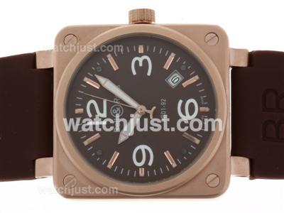 Bell & Ross BR 01-92 Rose Gold Case with Brown Dial-Rose Gold Markers 38x38mm