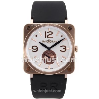 Bell & Ross BR01 Swiss ETA Movement Rose Gold Case with White Dial-38x38MM