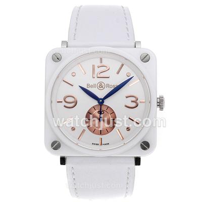 Bell & Ross BR01 Swiss ETA Movement White Ceramic Case with Blue Needles-38x38MM