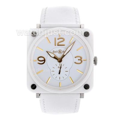 Bell & Ross BR01 Swiss ETA Movement White Ceramic Case with Gold Needles-38x38MM