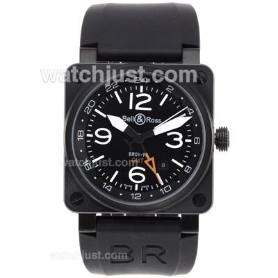 Bell & Ross BR 01-93 GMT Automatic PVD Case with Black Dial-White Markers 42x42mm