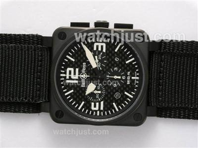 Bell & Ross BR 03-94 Chronograph Swiss ETA Movement PVD Casing with Black Carbon Fibre Dial- 42x42 mm