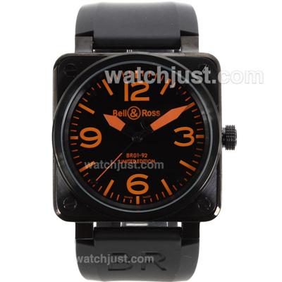 Bell & Ross BR 01-92 Automatic PVD Case with Black Dial-Orange Markers 46x46mm