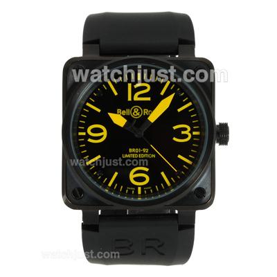Bell & Ross BR 01-92 Automatic PVD Case with Black Dial-Yellow Marking 46x46mm