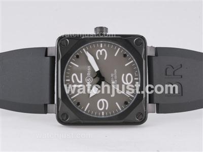 Bell & Ross BR 01-92 Automatic PVD Case with Gray Dial-White Marking 46x46mm