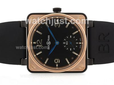 Bell & Ross BR 01-92 Unitas 6498 Manual Winding PVD/Rose Gold Case with Black Dial-46x46mm