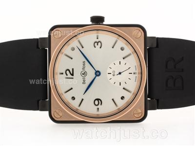 Bell & Ross BR 01-92 Unitas 6498 Manual Winding PVD/Rose Gold Case with White Dial-46x46mm