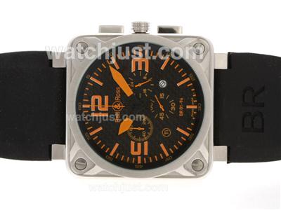 Bell & Ross BR 01-94 Working Chronograph AR Coating with Orange Marking-Rubber Strap