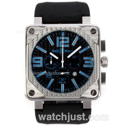 Bell & Ross BR01-94 Working Chronograph Blue Markers with Black Checkered Dial-Rubber Strap