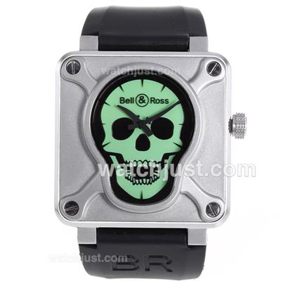 Bell & Ross BR01 Airborne Watch Skull & Cross Bones Limited Edition with Green Dial