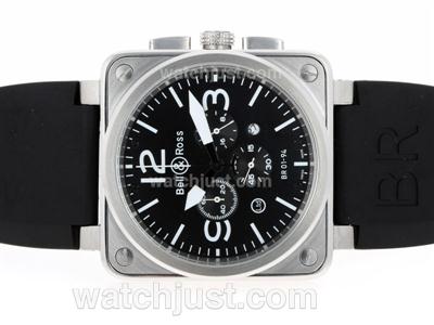 Bell & Ross BR 01-94 Working Chronograph with Black Dial-Rubber Strap 46x46mm