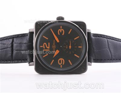 Bell & Ross BR01-94 PVD Case Black Dial with Orange Marking-38x38mm