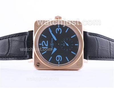 Bell & Ross BR01-94 Rose Gold Case Black Dial with Blue Marking-38x38mm